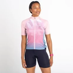 Dare 2b AEP Prompt Maillot De Fitness Zippé à Manches Courtes Pour Femme - Rose -Vélo D'appartement aep prompt maillot de fitness zippe a manches courtes pour femme rose 3