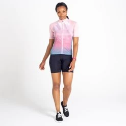Dare 2b AEP Prompt Maillot De Fitness Zippé à Manches Courtes Pour Femme - Rose -Vélo D'appartement aep prompt maillot de fitness zippe a manches courtes pour femme rose 4