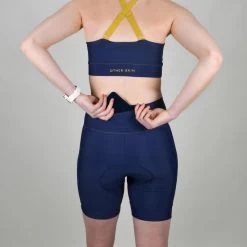 Cuissard Cyclisme Femme Bleu Ecoresponsable -Vélo D'appartement cuissard cyclisme femme bleu ecoresponsable 2