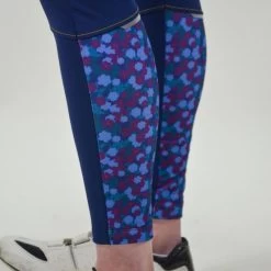 Cuissard Long Cyclisme Femme Bleu Ecoresponsable -Vélo D'appartement cuissard long cyclisme femme bleu ecoresponsable 2