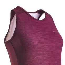 DEBARDEUR VELO 500 FEMME BORDEAUX -Vélo D'appartement debardeur velo 500 femme bordeaux 3