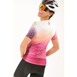 Maillot A Vélo Au Manches Courtes Pour Femmes Rose 8andCounting -Vélo D'appartement maillot a velo au manches courtes pour femmes rose 8andcounting 3