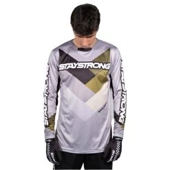 Stay Strong Maillot BMX Manches Longues Staystrong - Chevron Gris/Camo