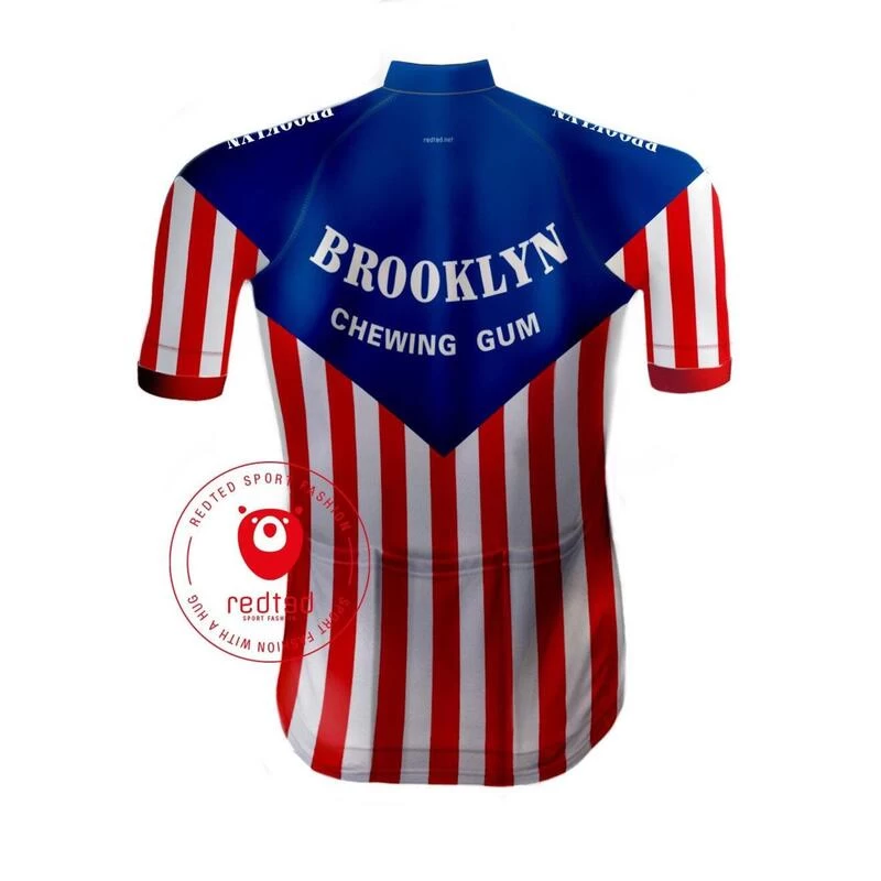 MAILLOT CYCLISME VINTAGE BROOKLYN - REDTED 2 MAILLOT CYCLISME VINTAGE BROOKLYN - REDTED – Image 2