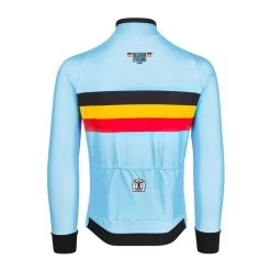 Bioracer Maillot Cycliste à Manches Longues - Bleu - Officiel Equipe Belgique (2023) -Vélo D'appartement maillot cycliste a manches longues bleu officiel equipe belgique 2023 2