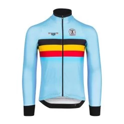 Bioracer Maillot Cycliste à Manches Longues - Bleu - Officiel Equipe Belgique (2023)