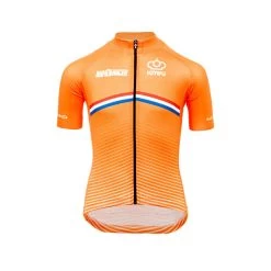 Bioracer Maillot Cycliste Pour Enfants - Orange - Officiel Equipe Pays-Bas (2022)