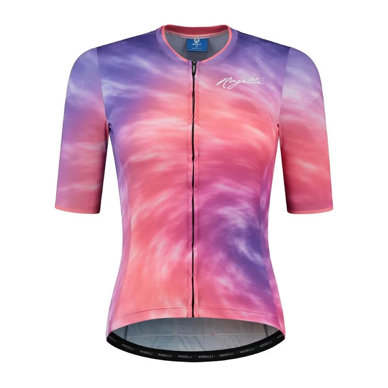 Rogelli Maillot Manches Courtes Velo Femme - Tie Dye 1 Rogelli Maillot Manches Courtes Velo Femme - Tie Dye