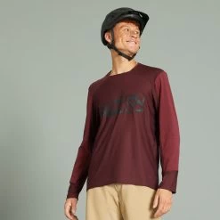 Rockrider MAILLOT MANCHES LONGUES VELO VTT EXPL 100 BORDEAUX