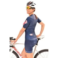 Maillot Velo, Manches Courtes Pour Femmes Blue 8andCounting -Vélo D'appartement maillot velo manches courtes pour femmes blue 8andcounting 3