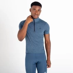 Dare 2b Pedal It Out T-shirt De Cyclisme Zippé à Moitié Pour Homme - Gris -Vélo D'appartement pedal it out t shirt de cyclisme zippe a moitie pour homme gris 3