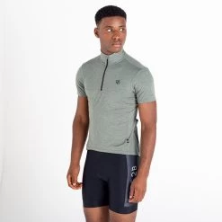 Dare 2b Pedal It Out T-shirt De Cyclisme Zippé à Moitié Pour Homme - Vert Pâle -Vélo D'appartement pedal it out t shirt de cyclisme zippe a moitie pour homme vert pale 3