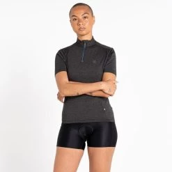 Dare 2b Pedal Through It Maillot De Fitness Zippé à Moitié Pour Femme - Noir