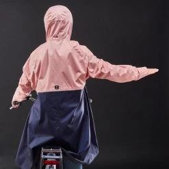 BTWIN PONCHO PLUIE VÉLO 900 ROSE / BLEU MARINE -Vélo D'appartement poncho pluie velo 900 rose bleu marine 3