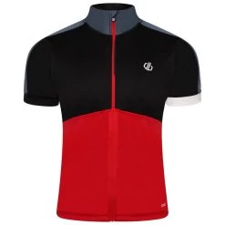 Dare 2b Protraction II T-shirt De Cyclisme Zippé à Manches Courtes Pour Homme - Rouge