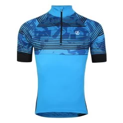 Dare 2b Stay The Course II T-shirt De Cyclisme Zippé à Moitié Pour Homme - Bleu Vif