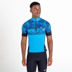 Dare 2b Stay The Course II T-shirt De Cyclisme Zippé à Moitié Pour Homme - Bleu Vif -Vélo D'appartement stay the course ii t shirt de cyclisme zippe a moitie pour homme bleu vif 3