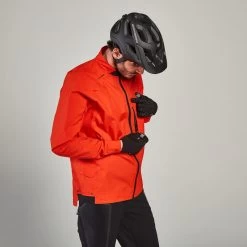 Rockrider VESTE COUPE PLUIE VELO VTT EXPL 500 ROUGE -Vélo D'appartement veste coupe pluie velo vtt expl 500 rouge 2