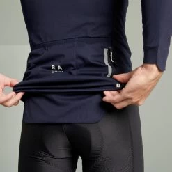 Veste Hiver VTT Manches Longues Rockrider RACE Bleu Nuit -Vélo D'appartement veste hiver vtt manches longues rockrider race bleu nuit 3